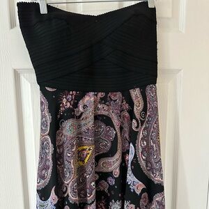 Express strapless paisley dress